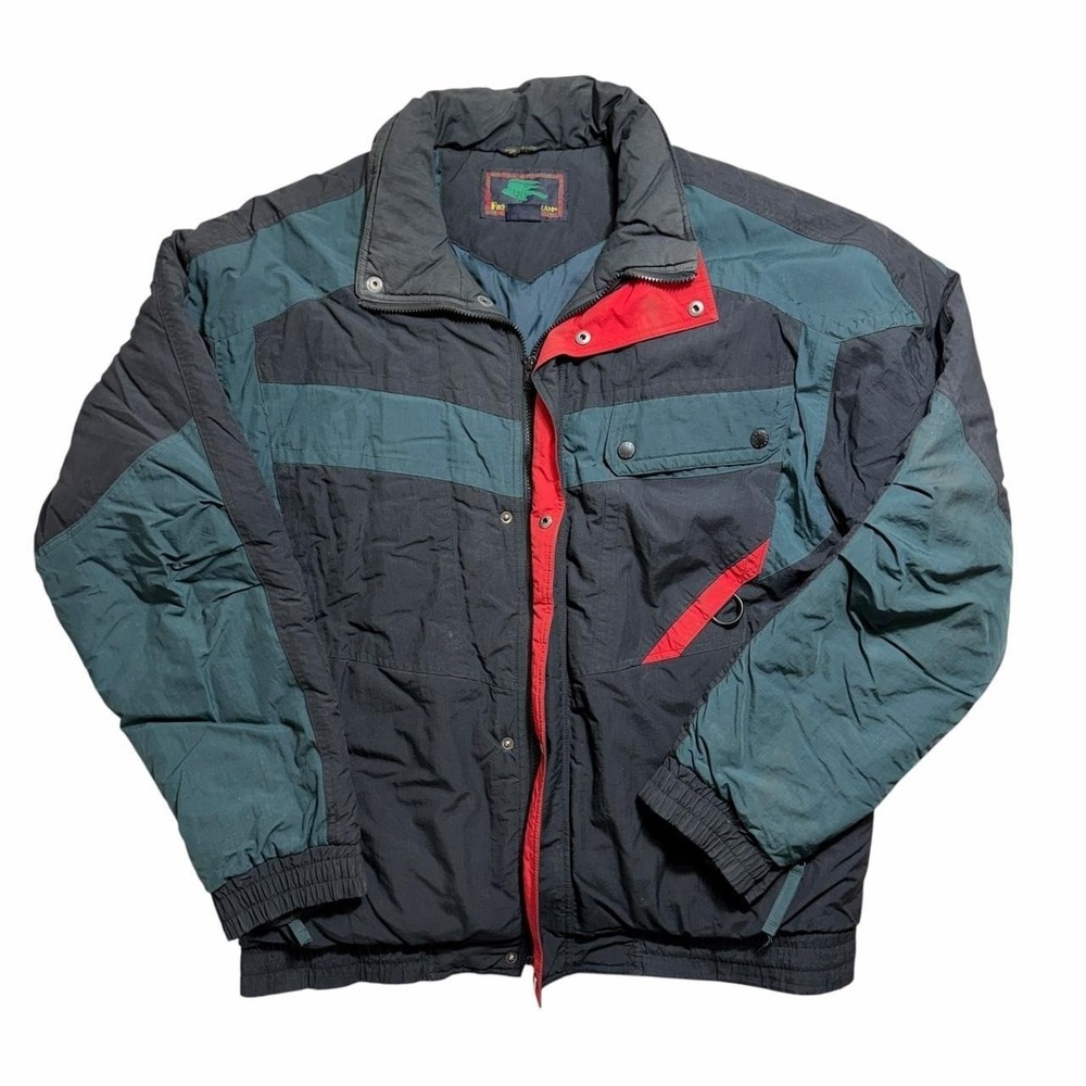 Vintage Field & Stream Colorblock Insulated Bomber Jacket XL Tall 90s